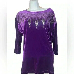 Bob Mackie Wearable Art XL purple sequin velvet